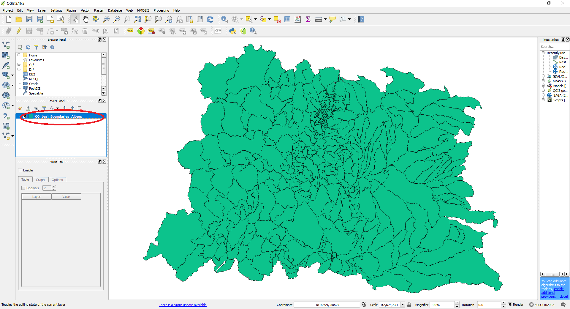 BasinBoundaryinQGIS