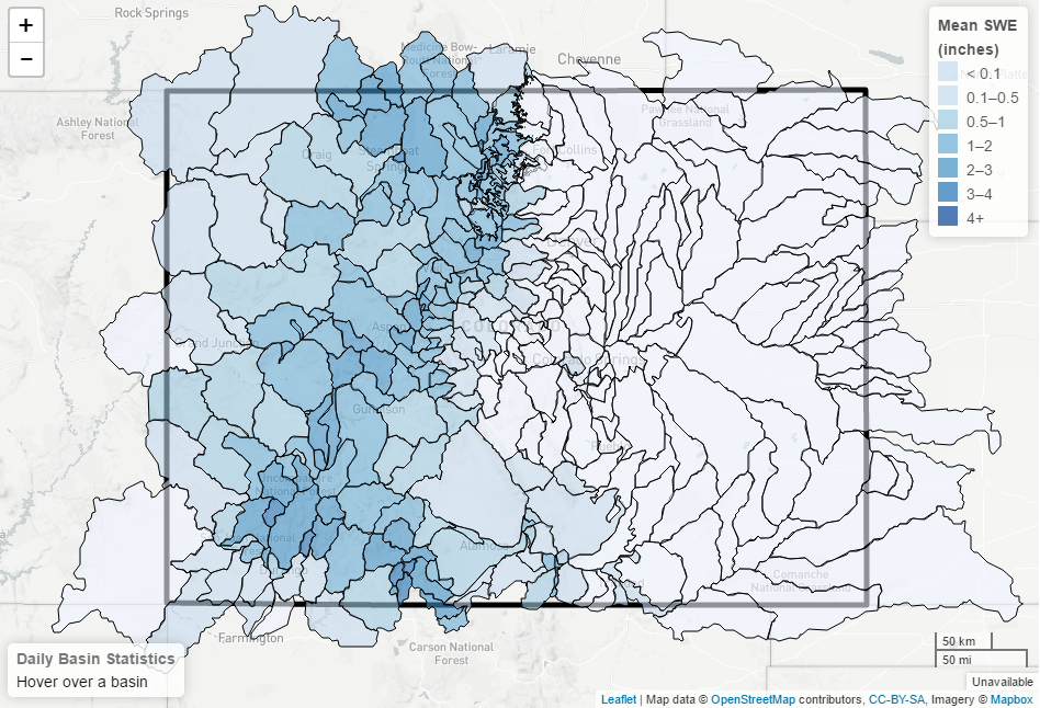 CDSS SNODAS Tools Chloropleth Map